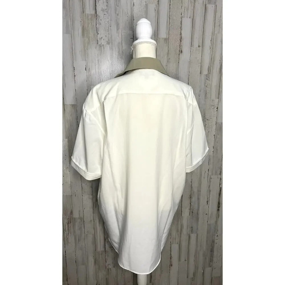 NWT Pronti Men's Size Large‎ Beige Embroidered Short Sleeve Button-Up Shirt - Picture 4 of 6